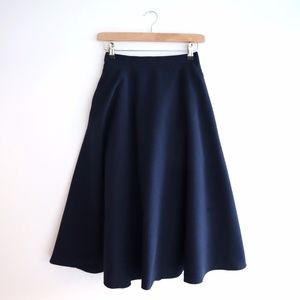 Uniqlo Textured Midi Skirt - Navy, XS